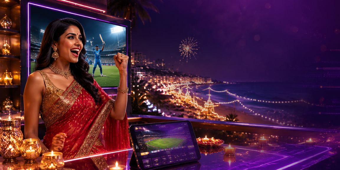 Modern Indian woman enjoying online casino entertainment on mobile